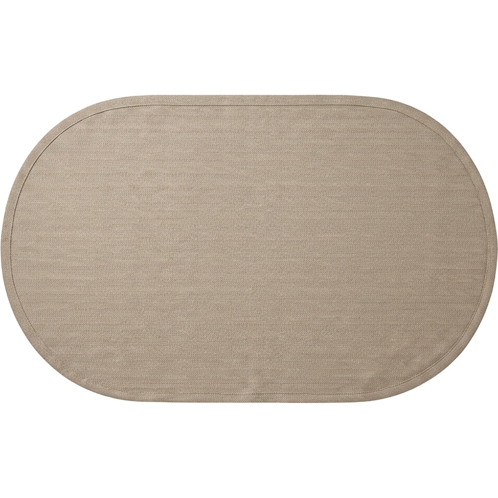 Fbknd Oval Linen-Viscose Herringbone Tablecloth Clay 150 x 220 cm - Product view