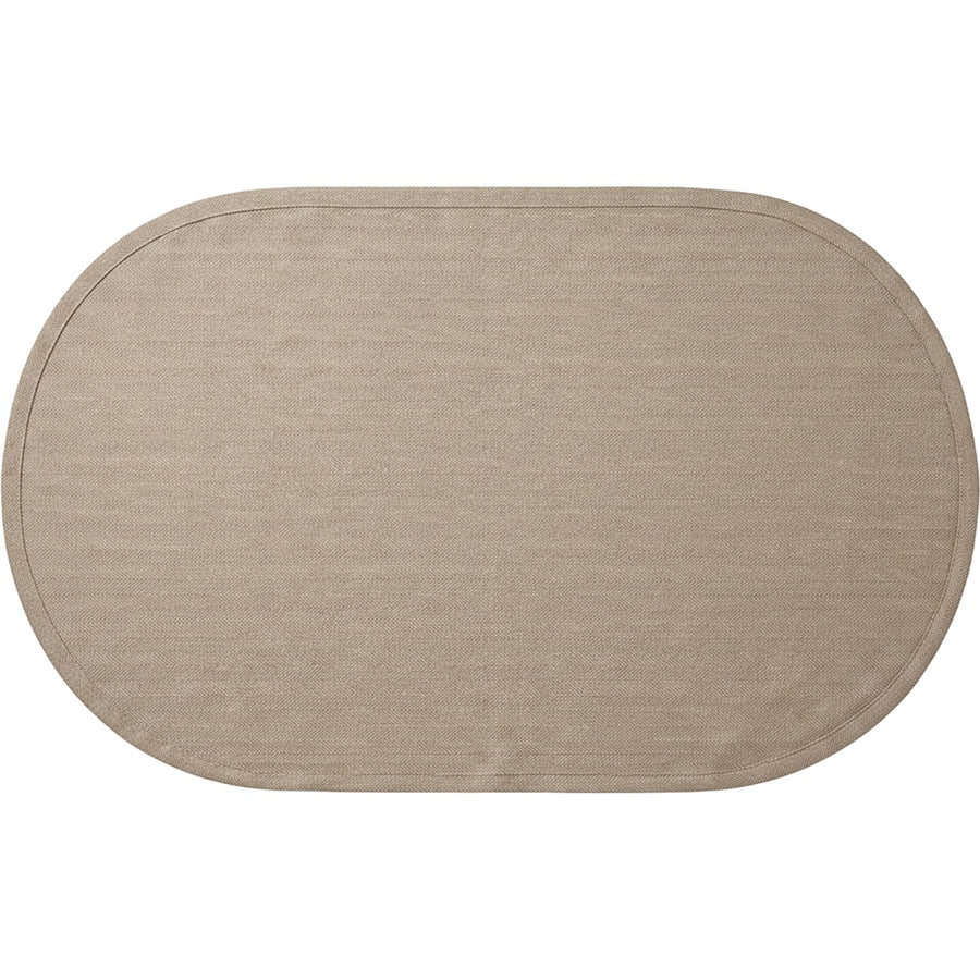 Fbknd Oval Linen-Viscose Herringbone Tablecloth Clay 150 x 220 cm