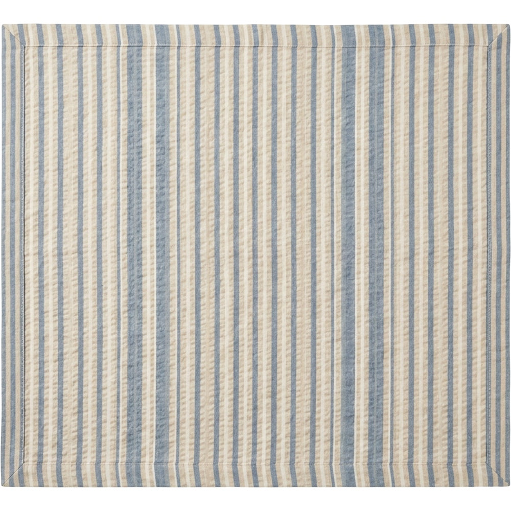 Fbknd Rectangular Cotton Seersucker Stripe Tablecloth Sand Blue 140 x 210 cm - Product view