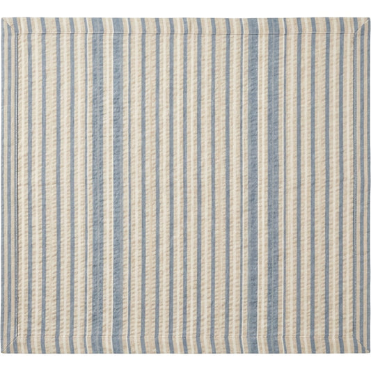 Fbknd Rectangular Cotton Seersucker Stripe Tablecloth Sand Blue 140 x 210 cm - Product view