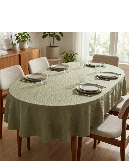 Fbknd Reedvale Oval Tablecloth Olive 150 x 220 cm