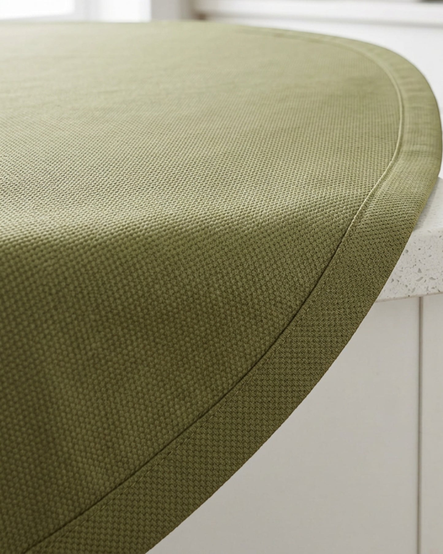 Fbknd Round Polyester-Cotton Pique Tablecloth Olive 175 cm - Detail view